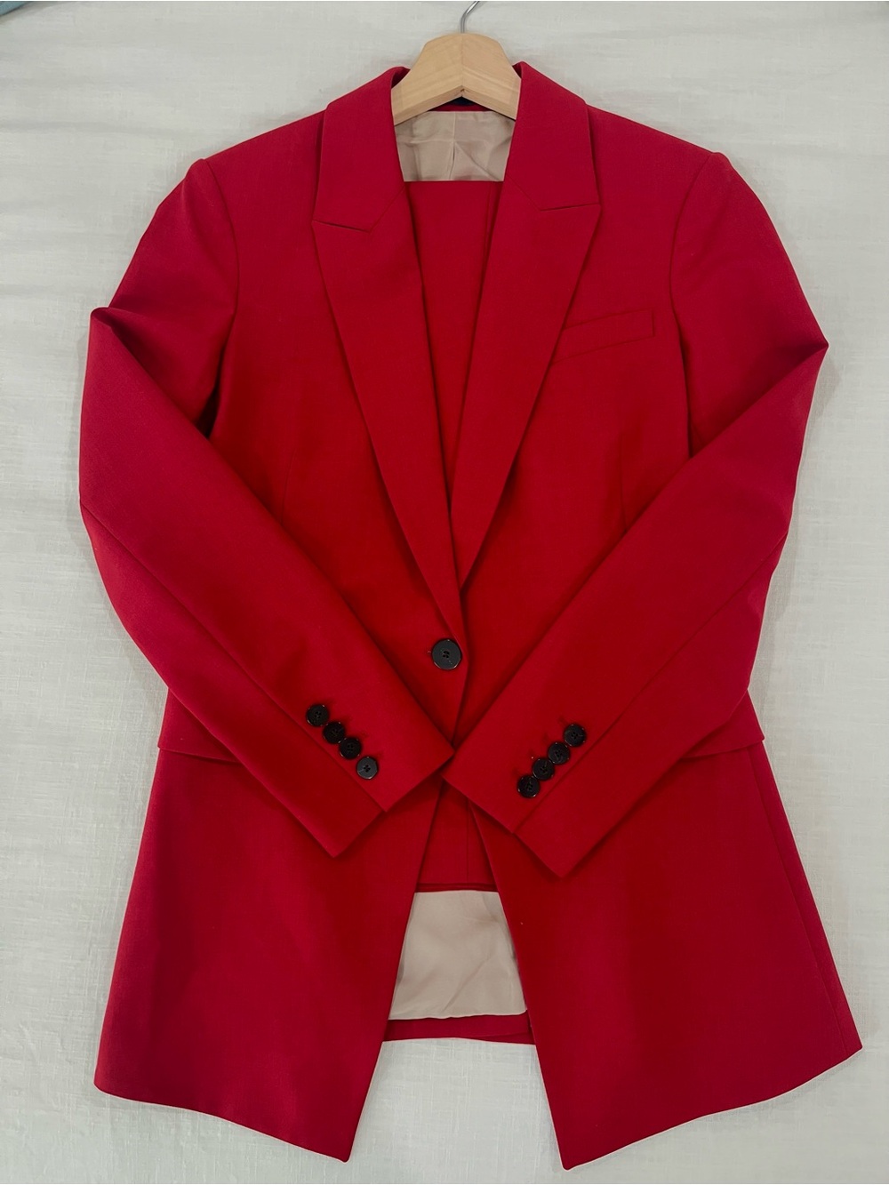 Theory Etiennette B Treeca 2 Crimson Wool Suit Set Size 4